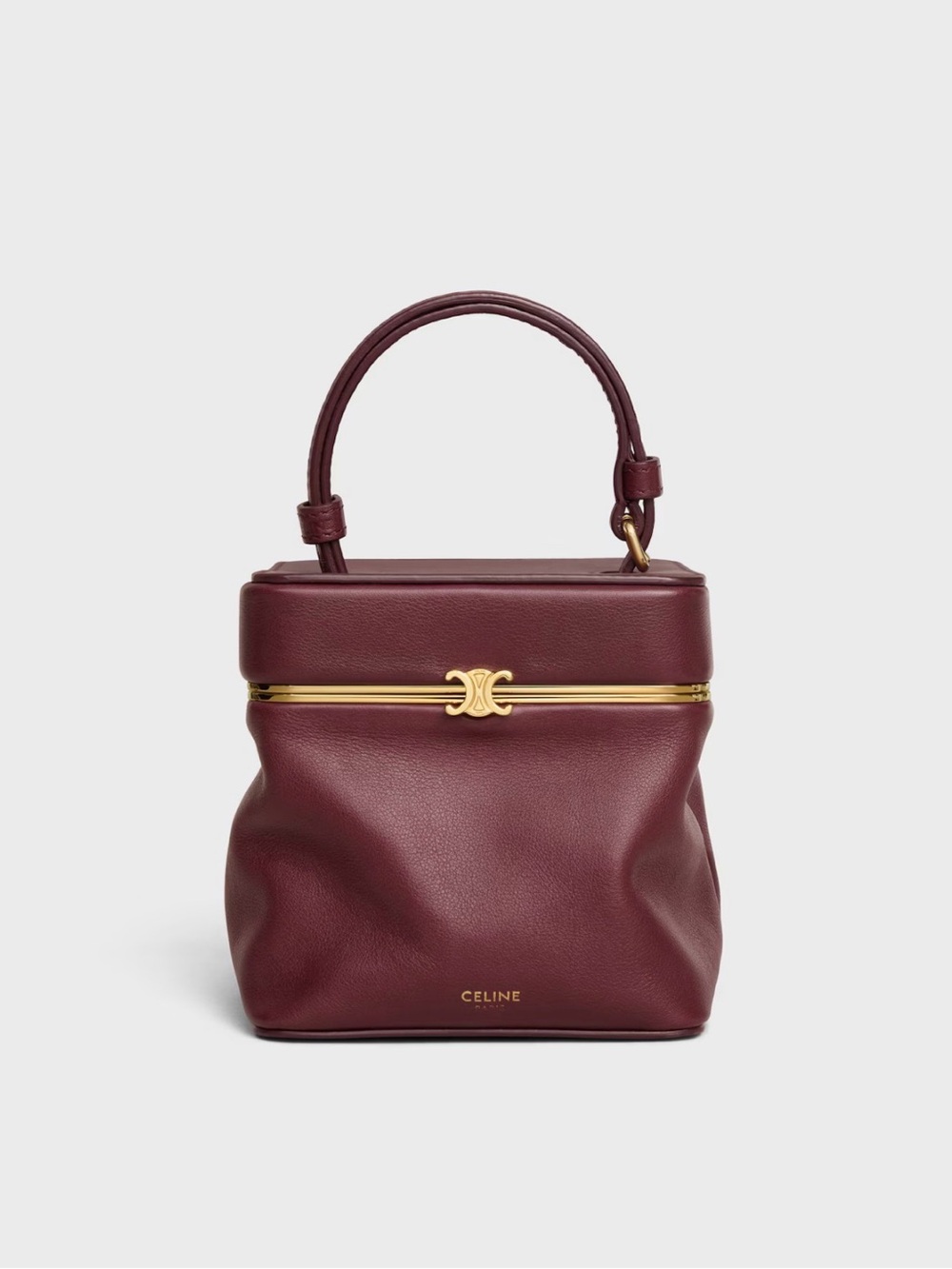 Celine cube frame bag in supple calfskin in Syrah